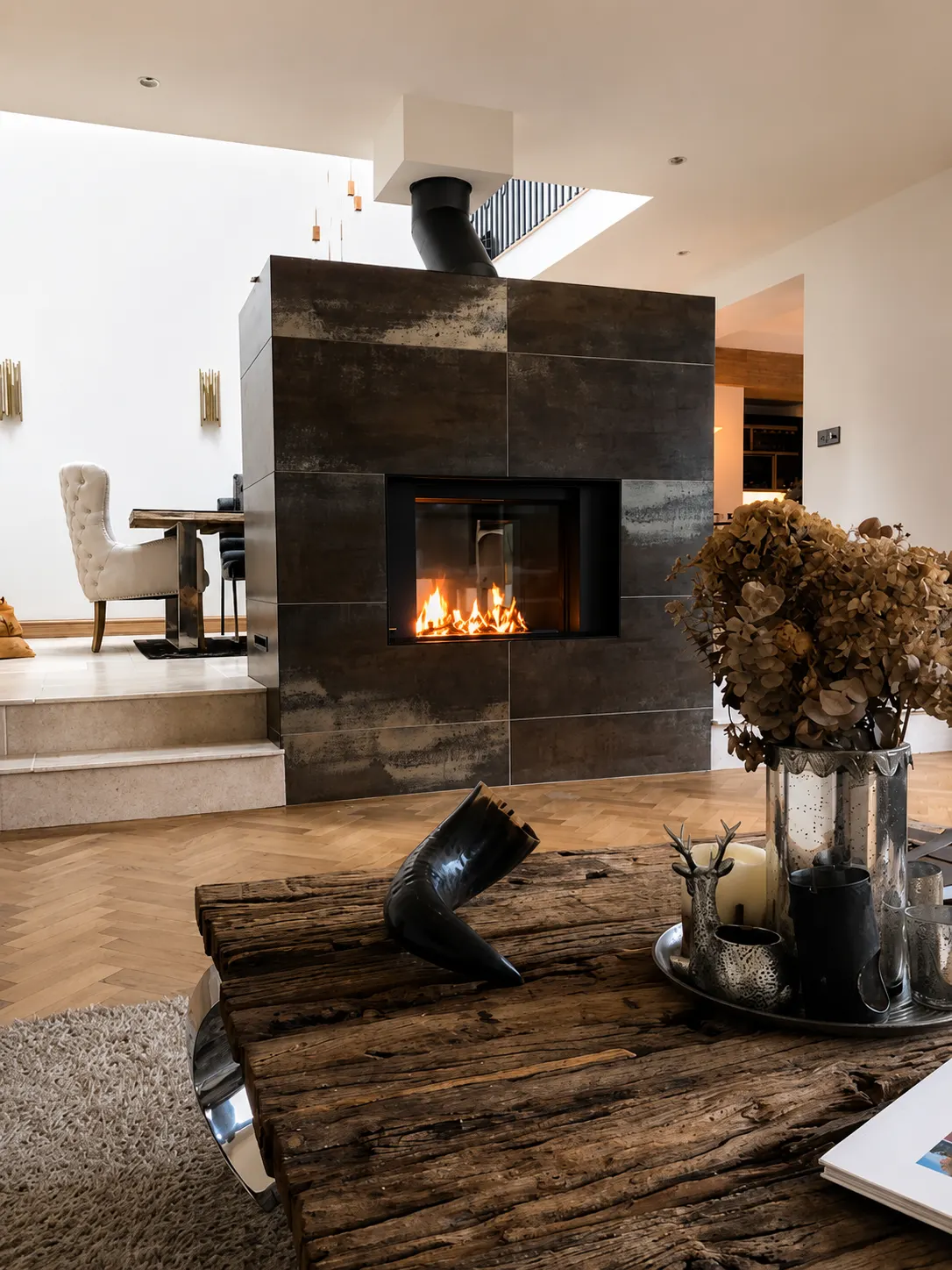 Stuv fireplace installation in Alderley Edge Cheshire by On Fire Inc